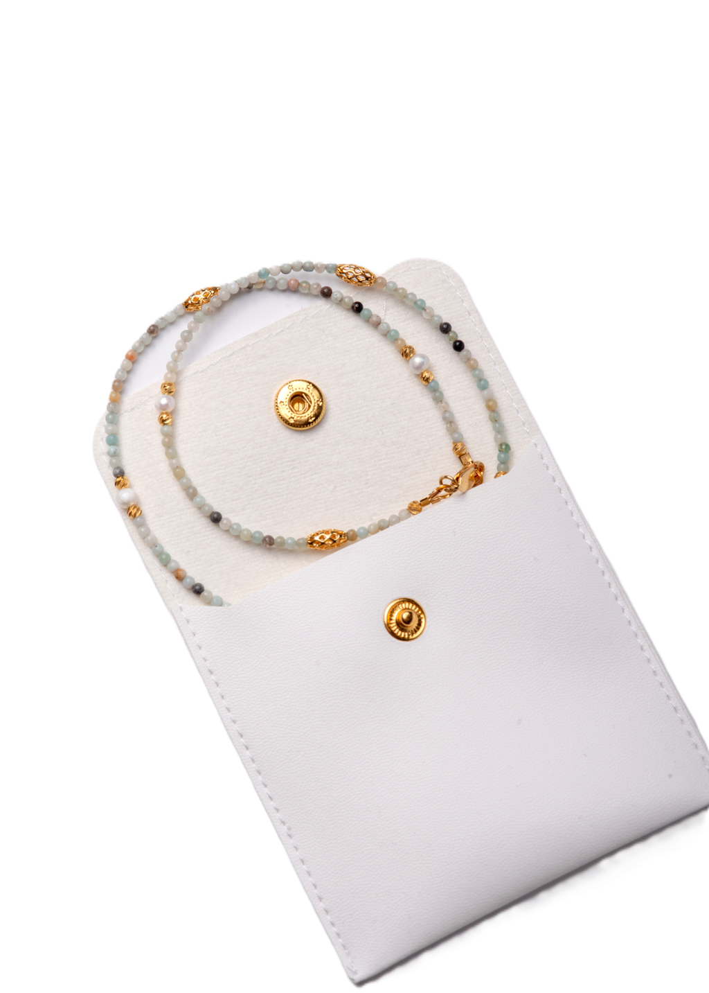 მარგალიტის და ამაზონიტის ყელსაბამი N250003