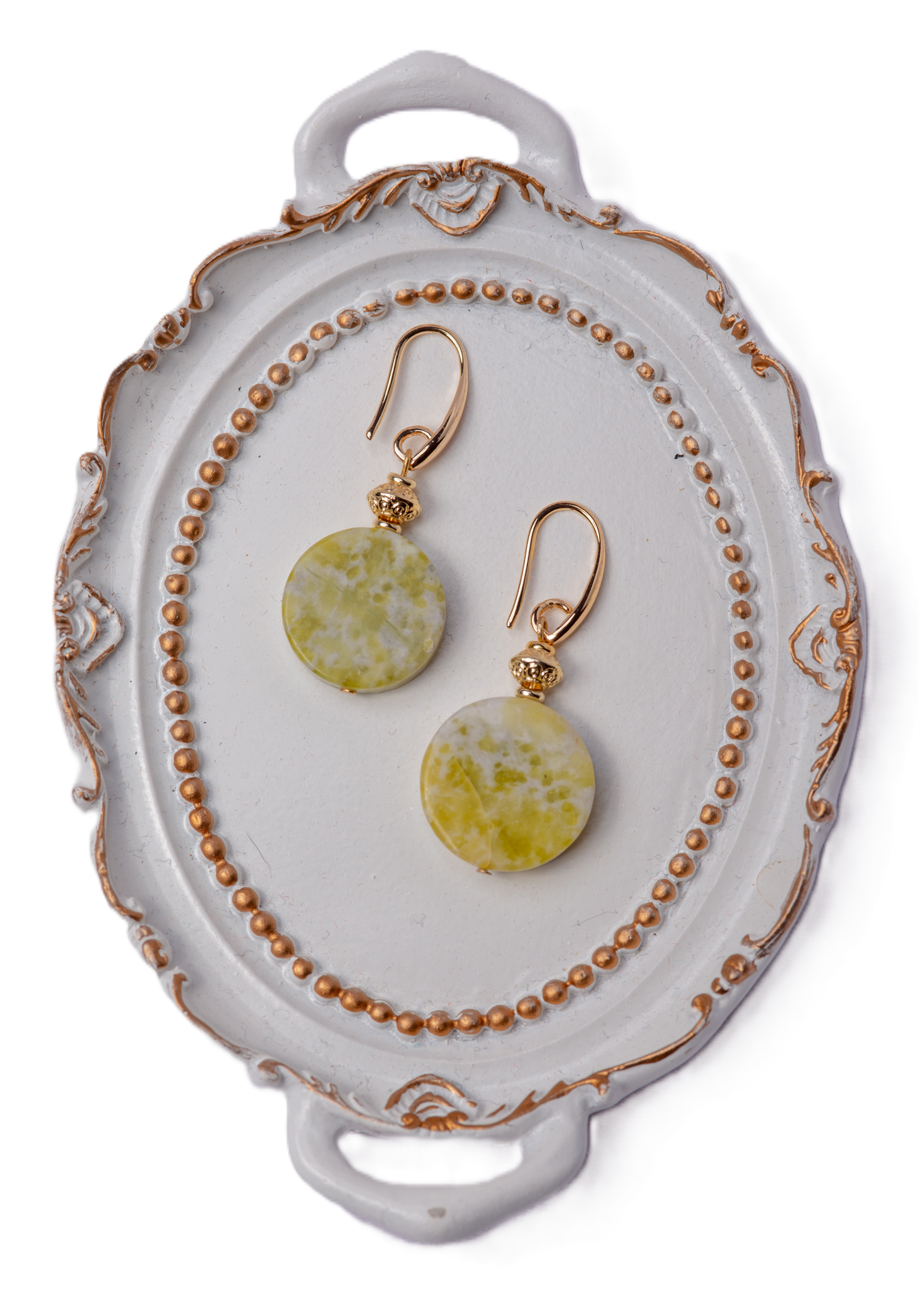 მწვანე იასპის საყურე E250007