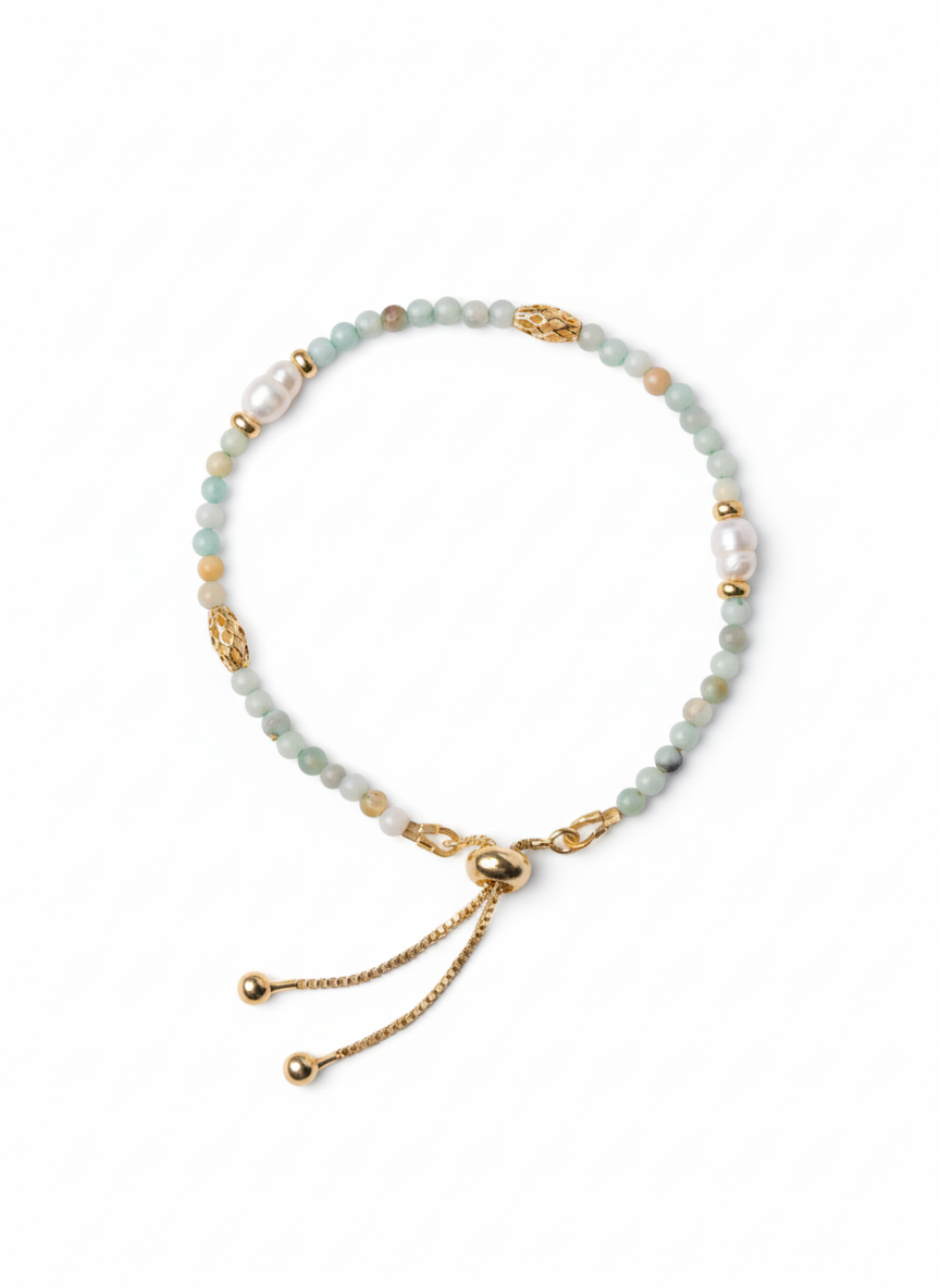 მარგალიტის და ამაზონიტის სამაჯური B250011