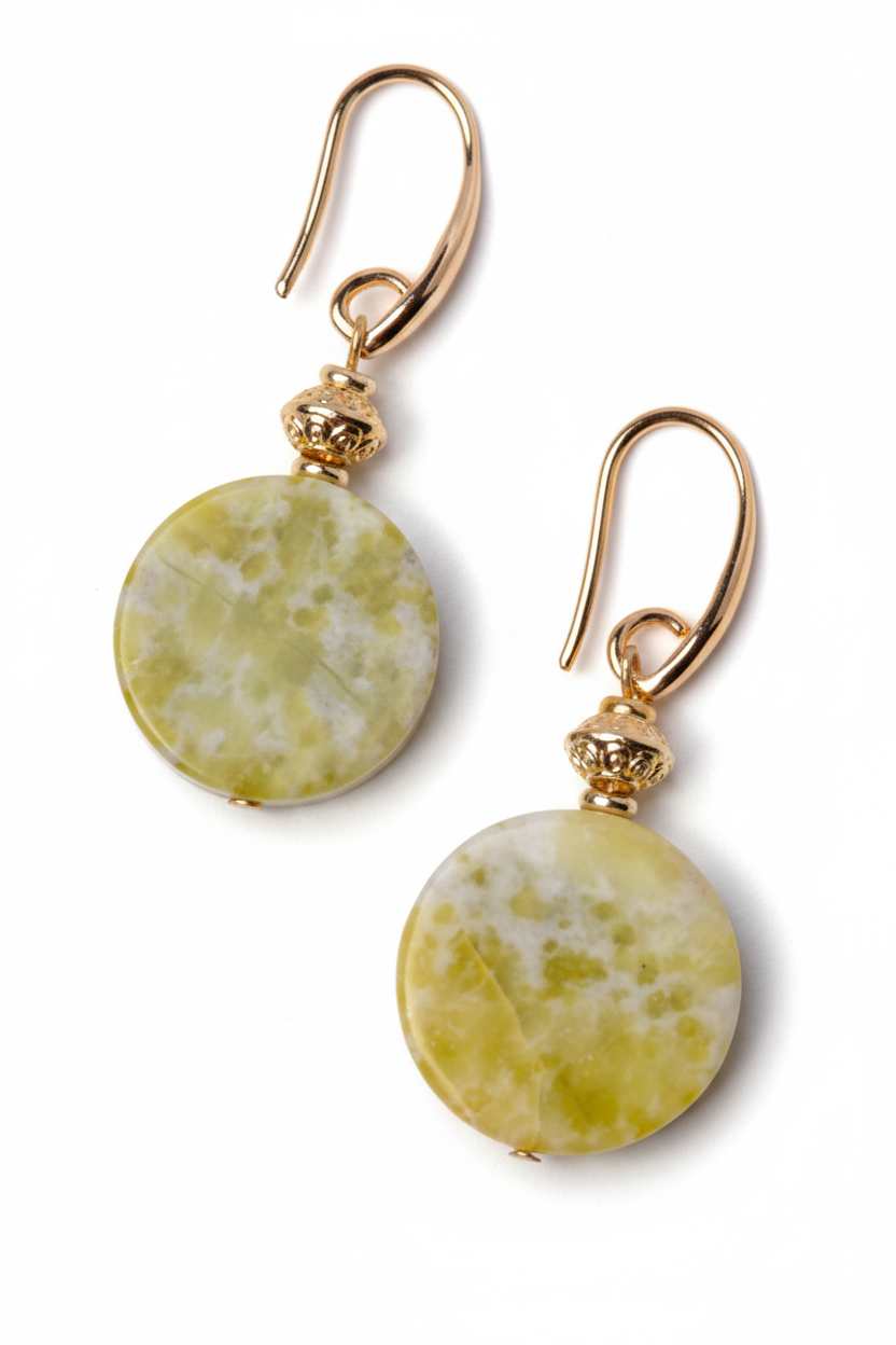 მწვანე იასპის საყურე E250007